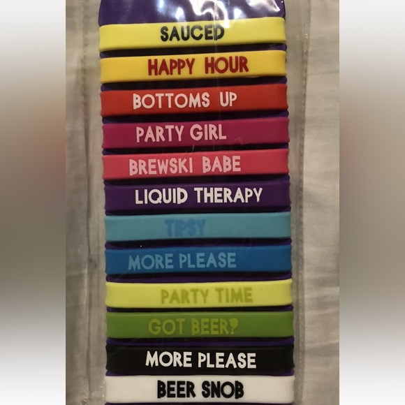 Mud Pie Beer Belts Drink Marker Bands 12-pack Brand New - Picture 3 of 3